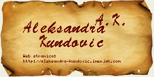 Aleksandra Kundović vizit kartica
